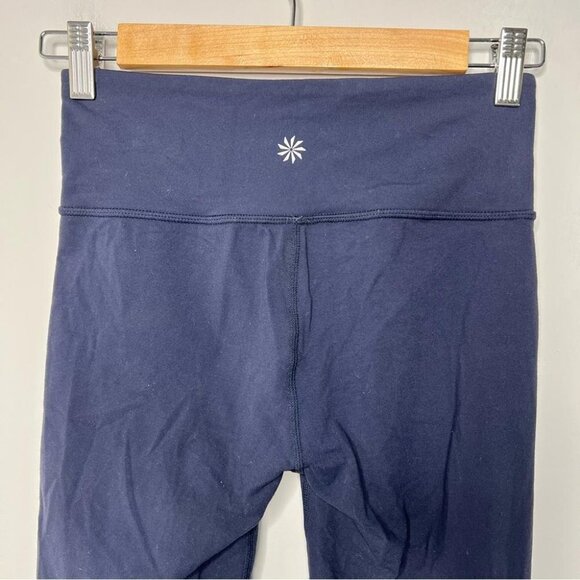 Athleta Womens Size XS Chaturanga Capri Legging Navy Blue Yoga Stretch Workout - Picture 6 of 10
